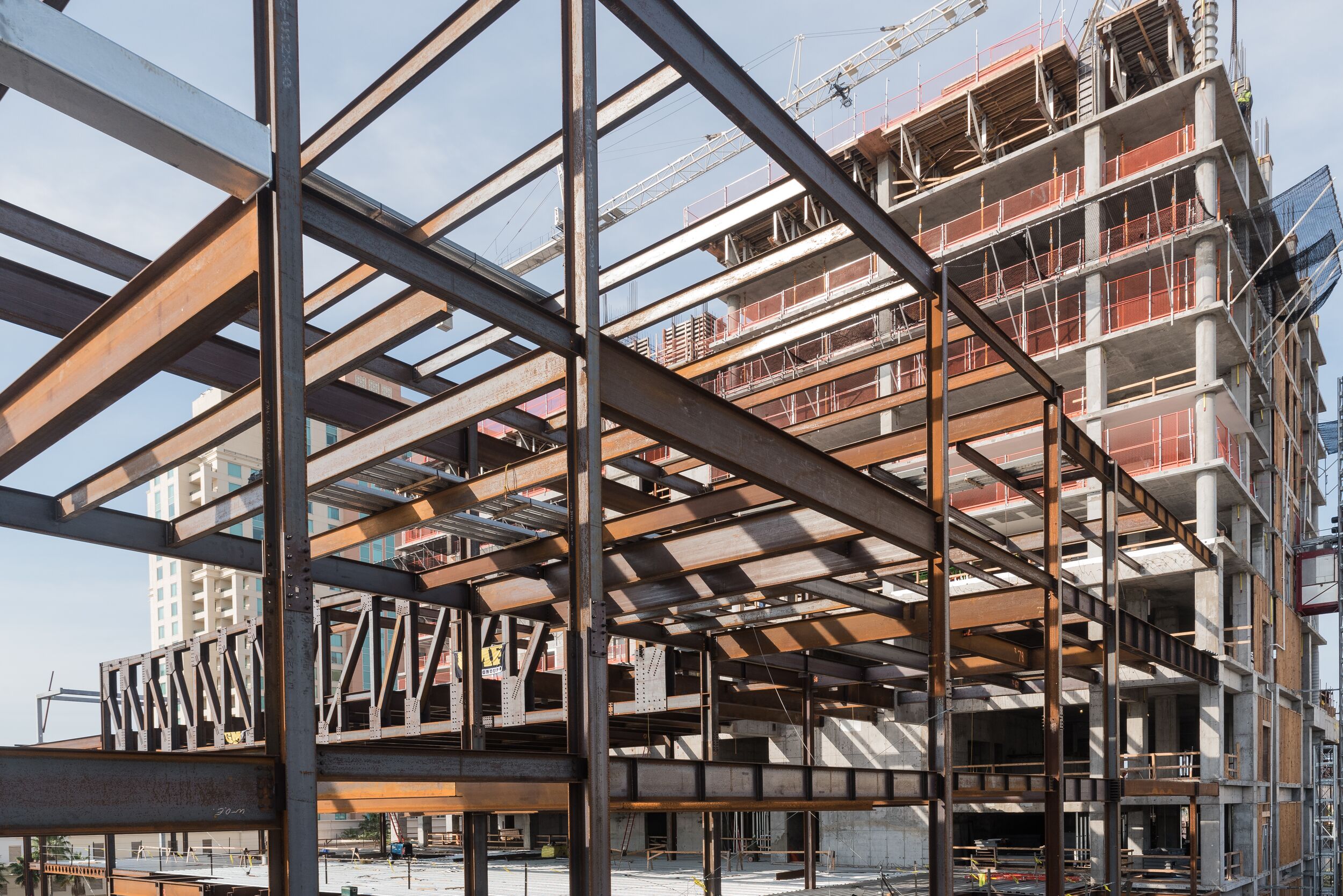 Commercial building under construction.