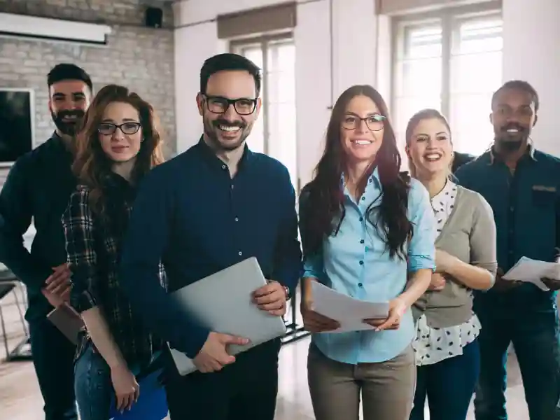 Successful company with happy workers.