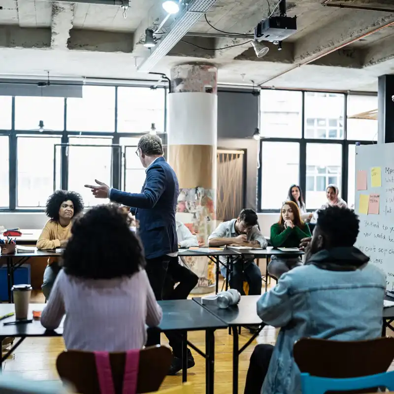 Teacher teaching in the classroom